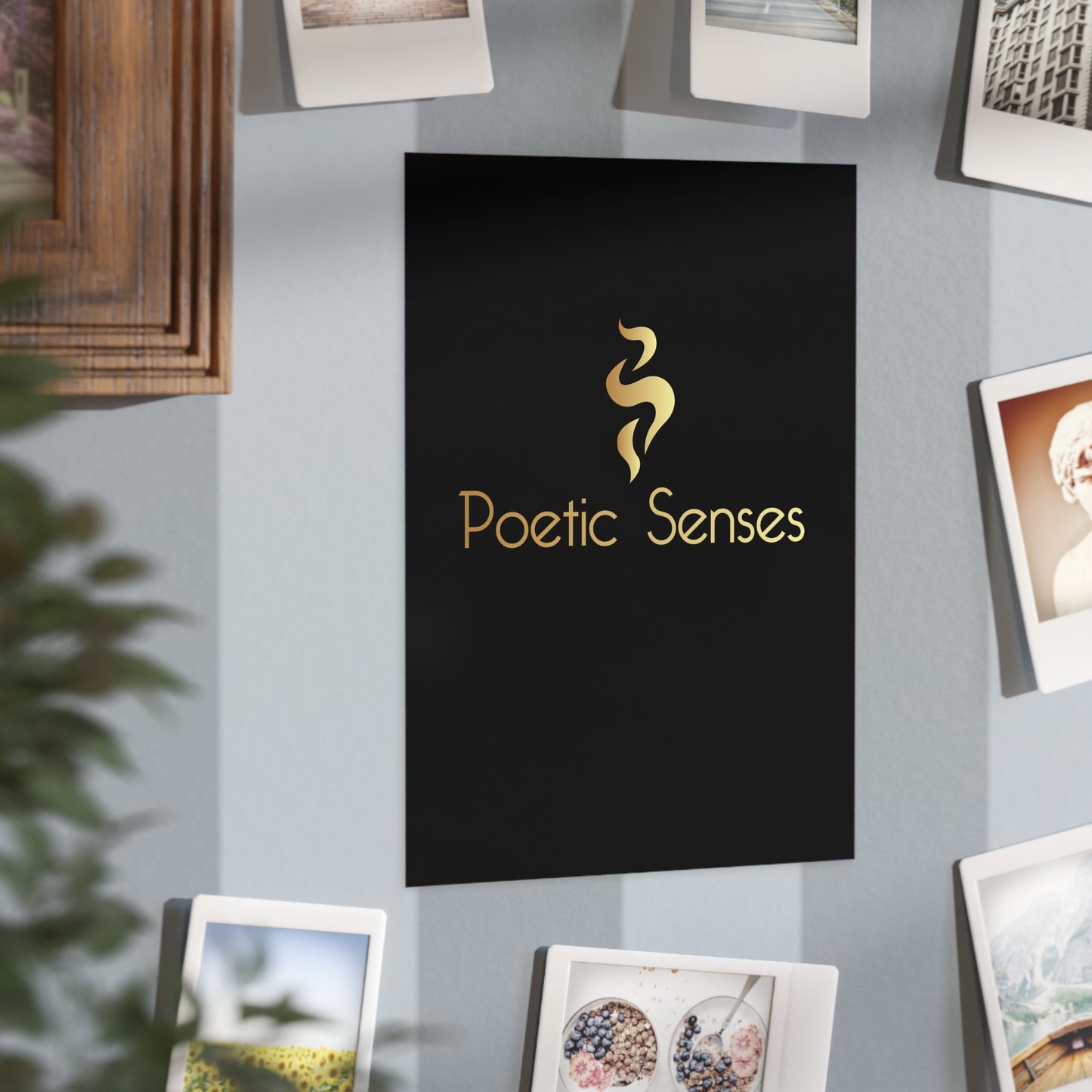 Poetic Senses Gold Logo Print — Minimalist Unframed Art Poster