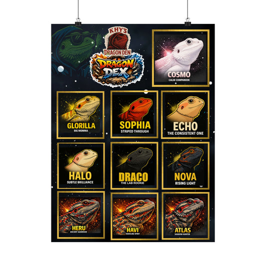 Dragon Den Multiverse 18 x 24 Poster— "Khy's Dragon Den" Matte Vertical Reptile Wall Art