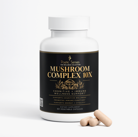 Mushroom Complex 10X | Lion’s Mane, Reishi, Cordyceps, Chaga + 6 More | 60 Capsules