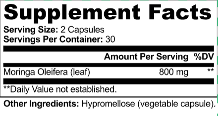 Moringa Oleifera Leaf | Plant-Based Daily Wellness | 60 Vegan Capsules