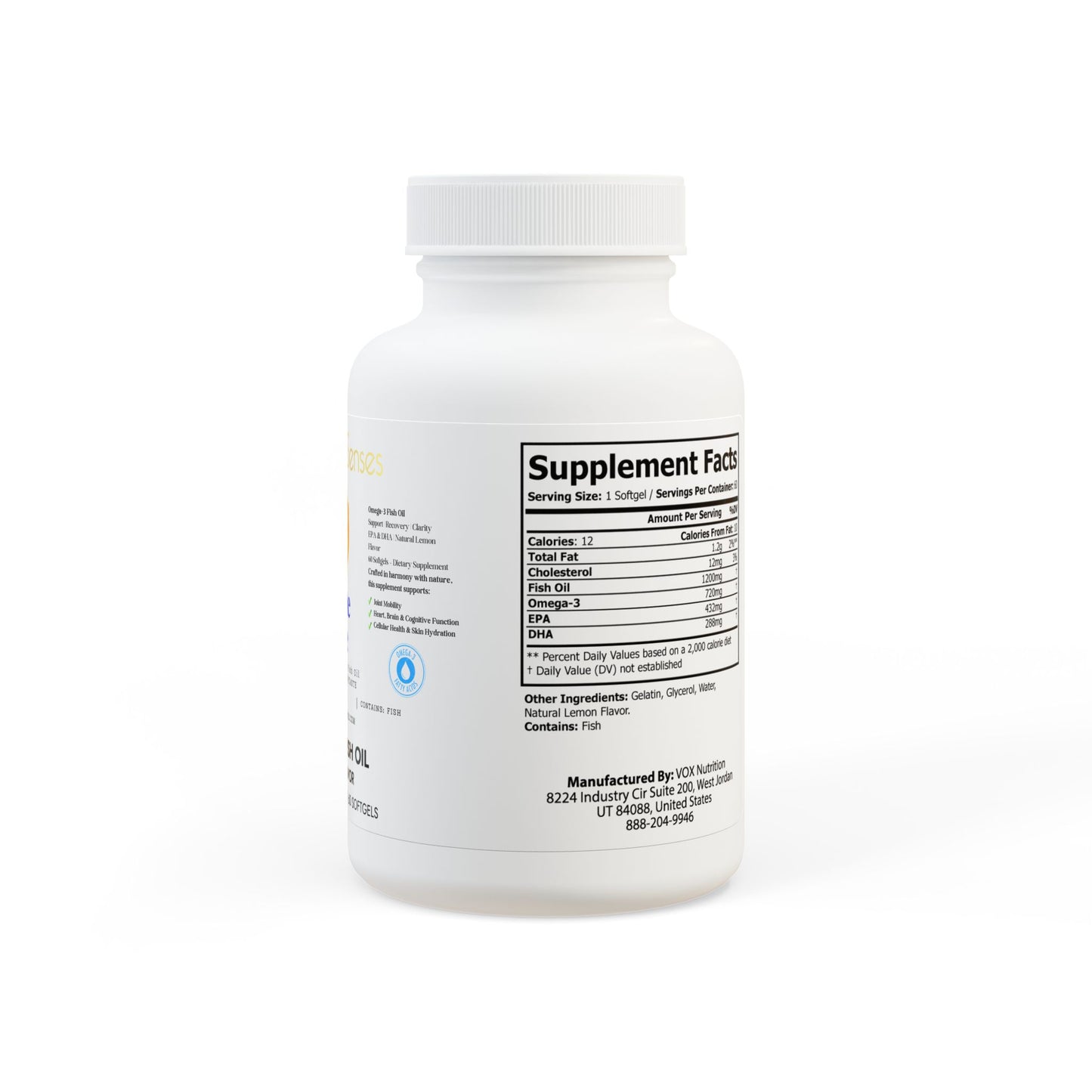 Marine Pulse Omega-3 Fish Oil Supplement (60 Softgels)