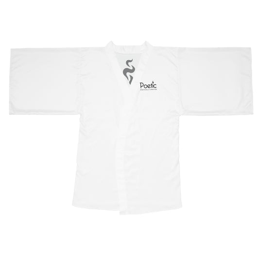 Poetic Senses White Kimono Robe — Long Sleeve Lounge Wrap