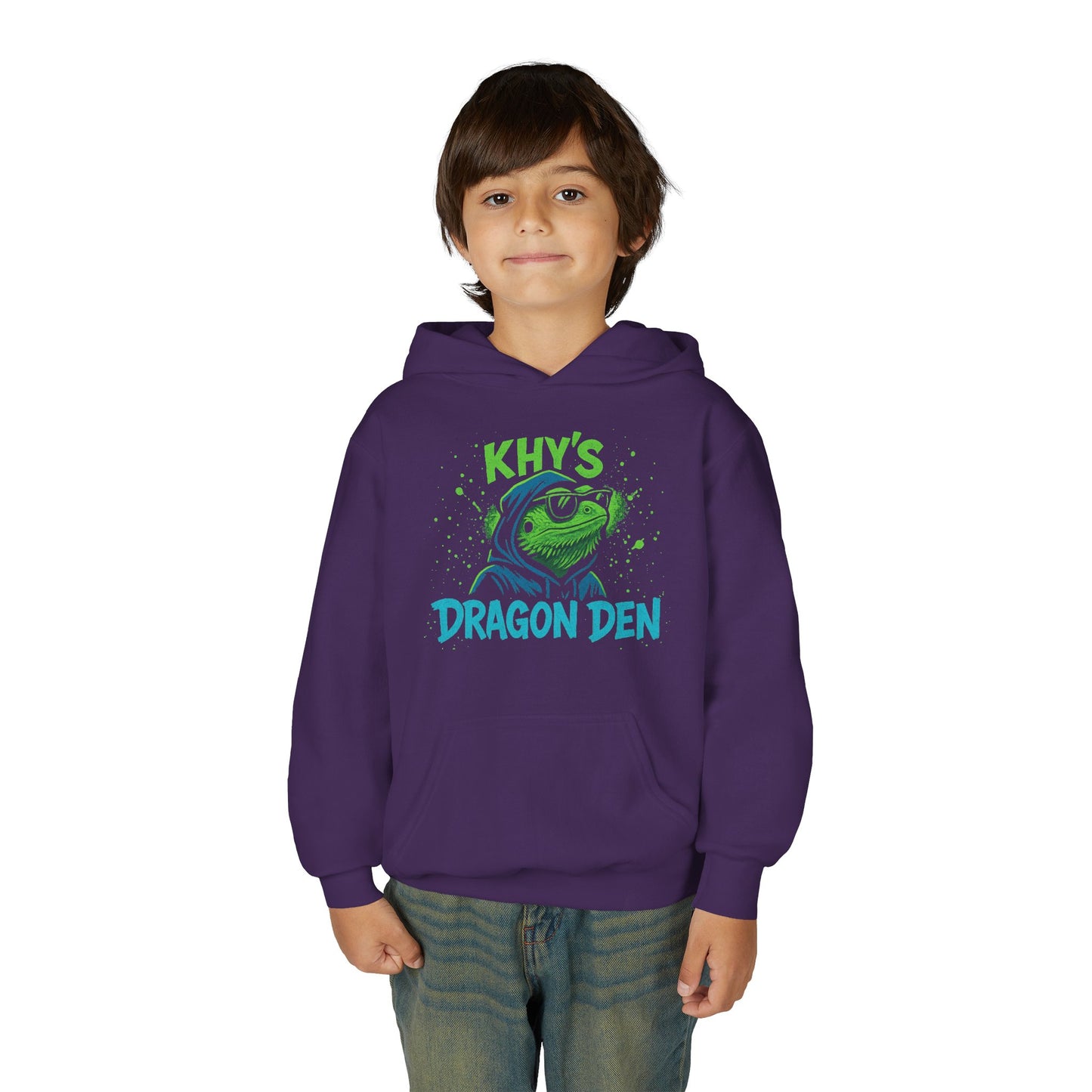 Youth Dragon Keeper Hoodie — 'Khy's Dragon Den' Neon Dragon Keeper Pullover