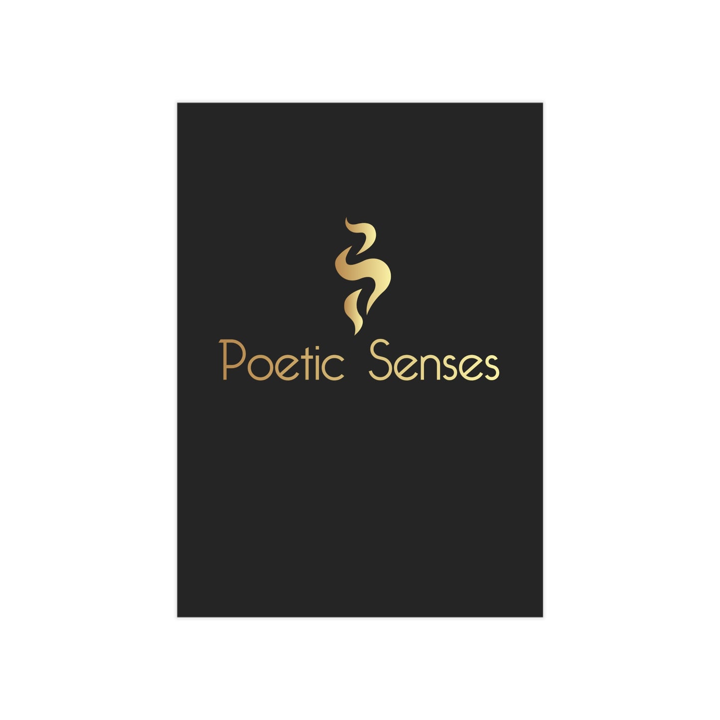 Poetic Senses Gold Logo Print — Minimalist Unframed Art Poster