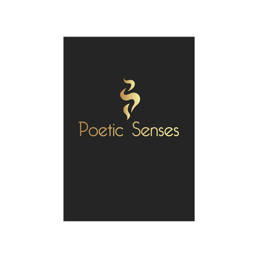 Poetic Senses Gold Logo Print — Minimalist Unframed Art Poster