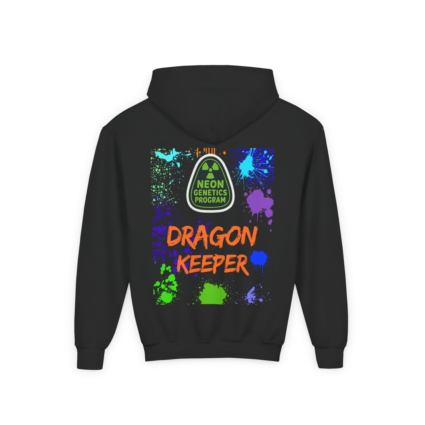 Youth Dragon Keeper Hoodie — 'Khy's Dragon Den' Neon Dragon Keeper Pullover