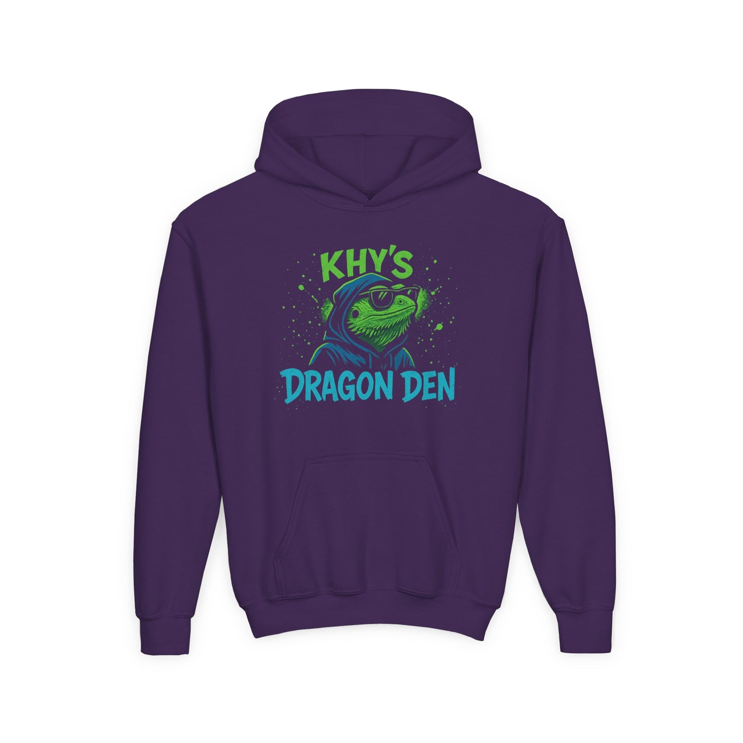 Youth Dragon Keeper Hoodie — 'Khy's Dragon Den' Neon Dragon Keeper Pullover