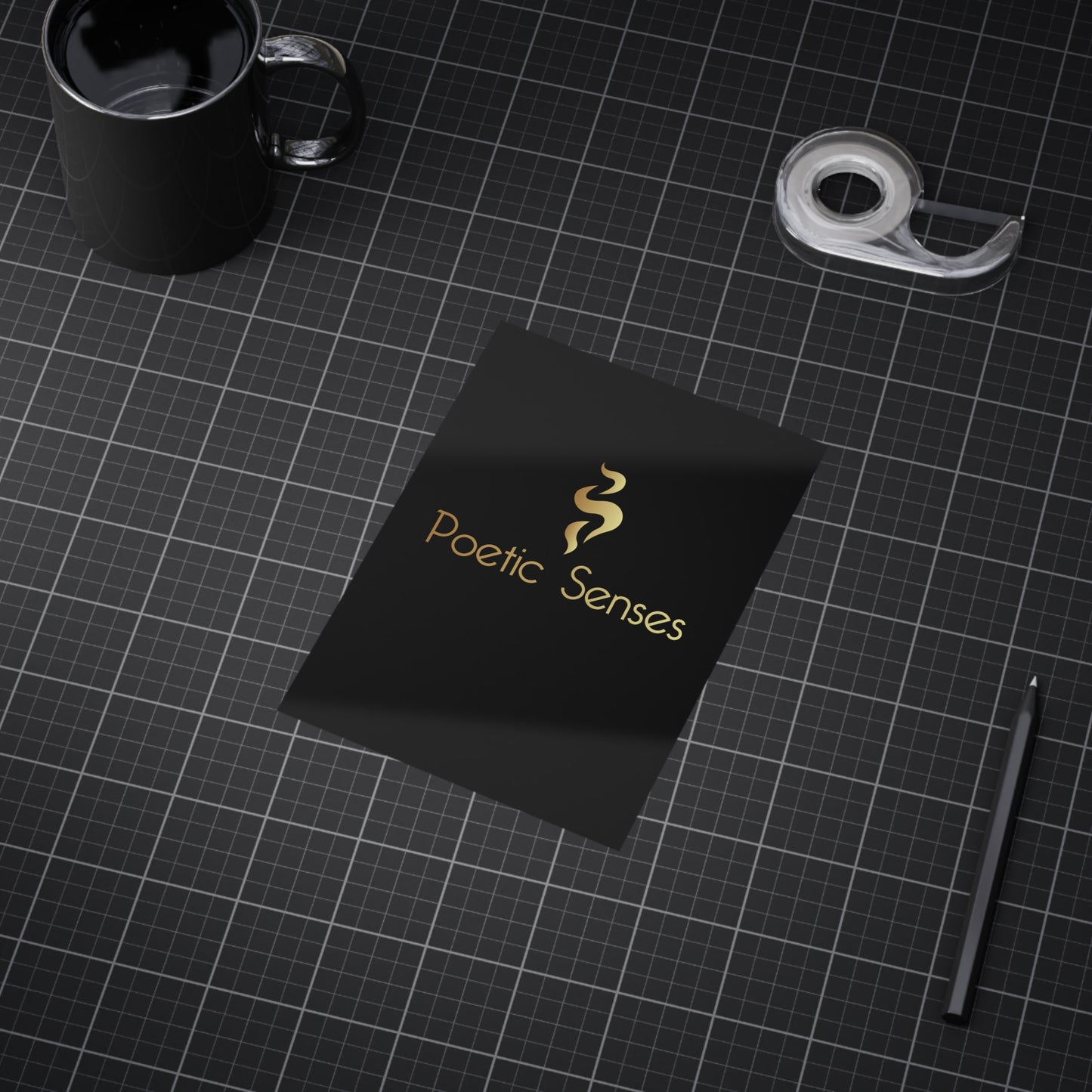 Poetic Senses Gold Logo Print — Minimalist Unframed Art Poster