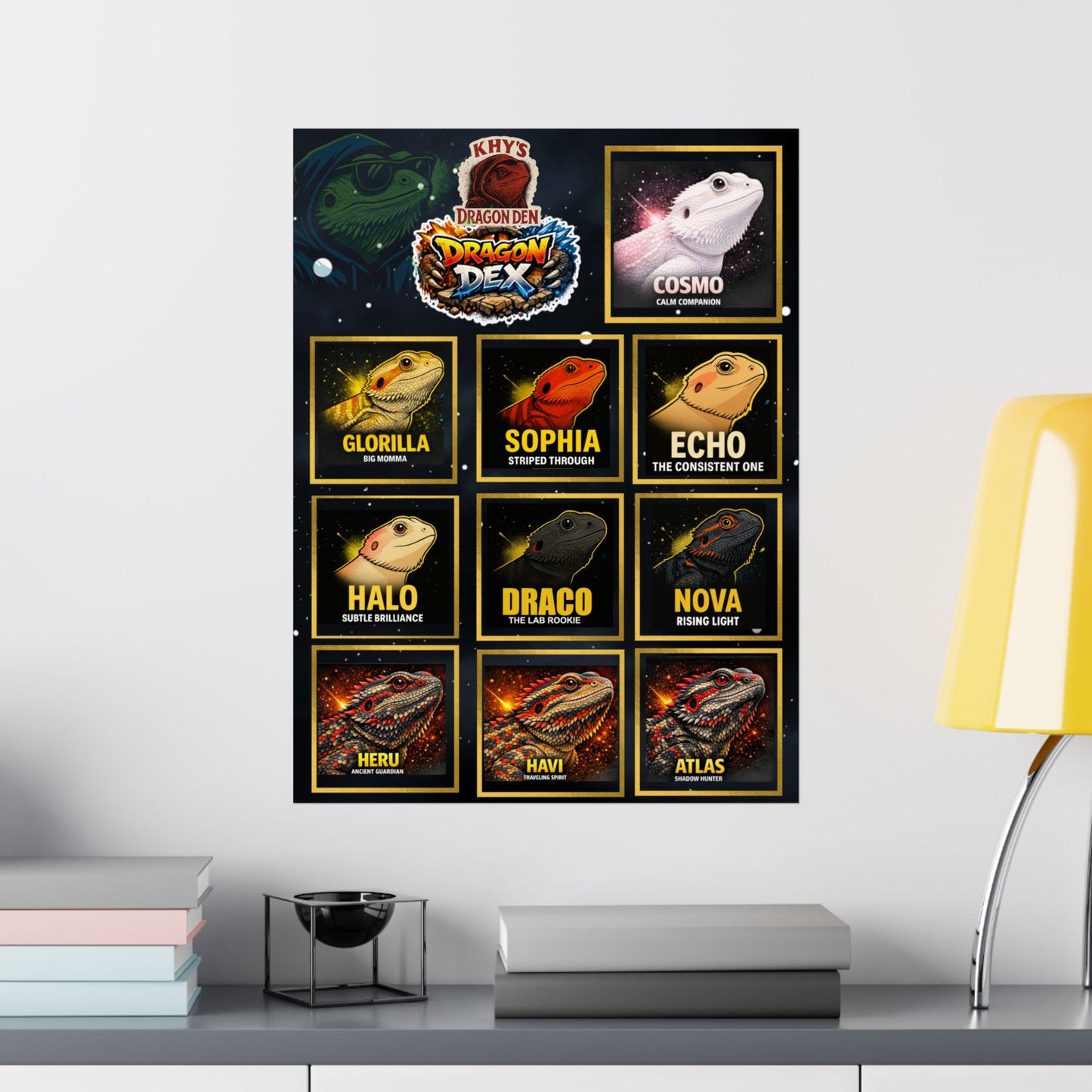 Dragon Den Multiverse 18 x 24 Poster— "Khy's Dragon Den" Matte Vertical Reptile Wall Art