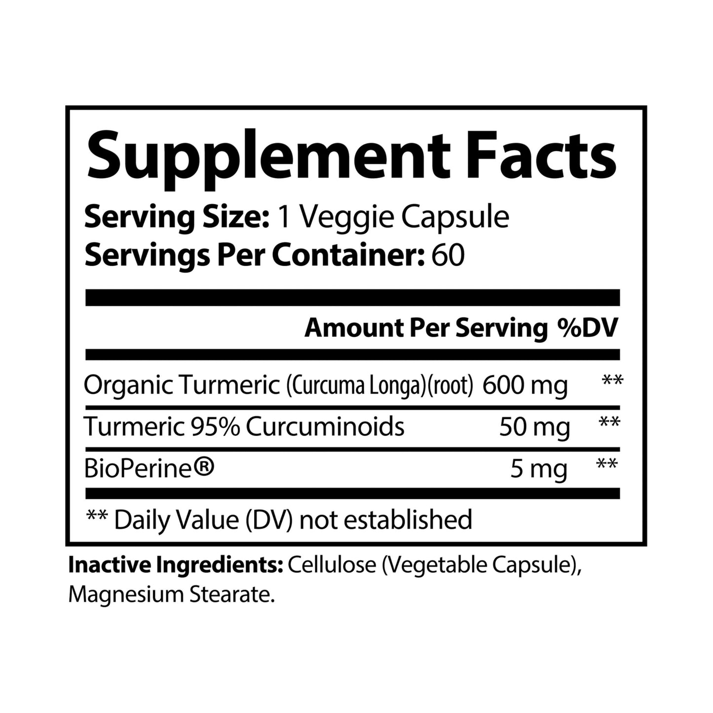 GlowRoot™ Turmeric with BioPerine® (Black Pepper Fruit Extract) Supplement (60 Capsules)