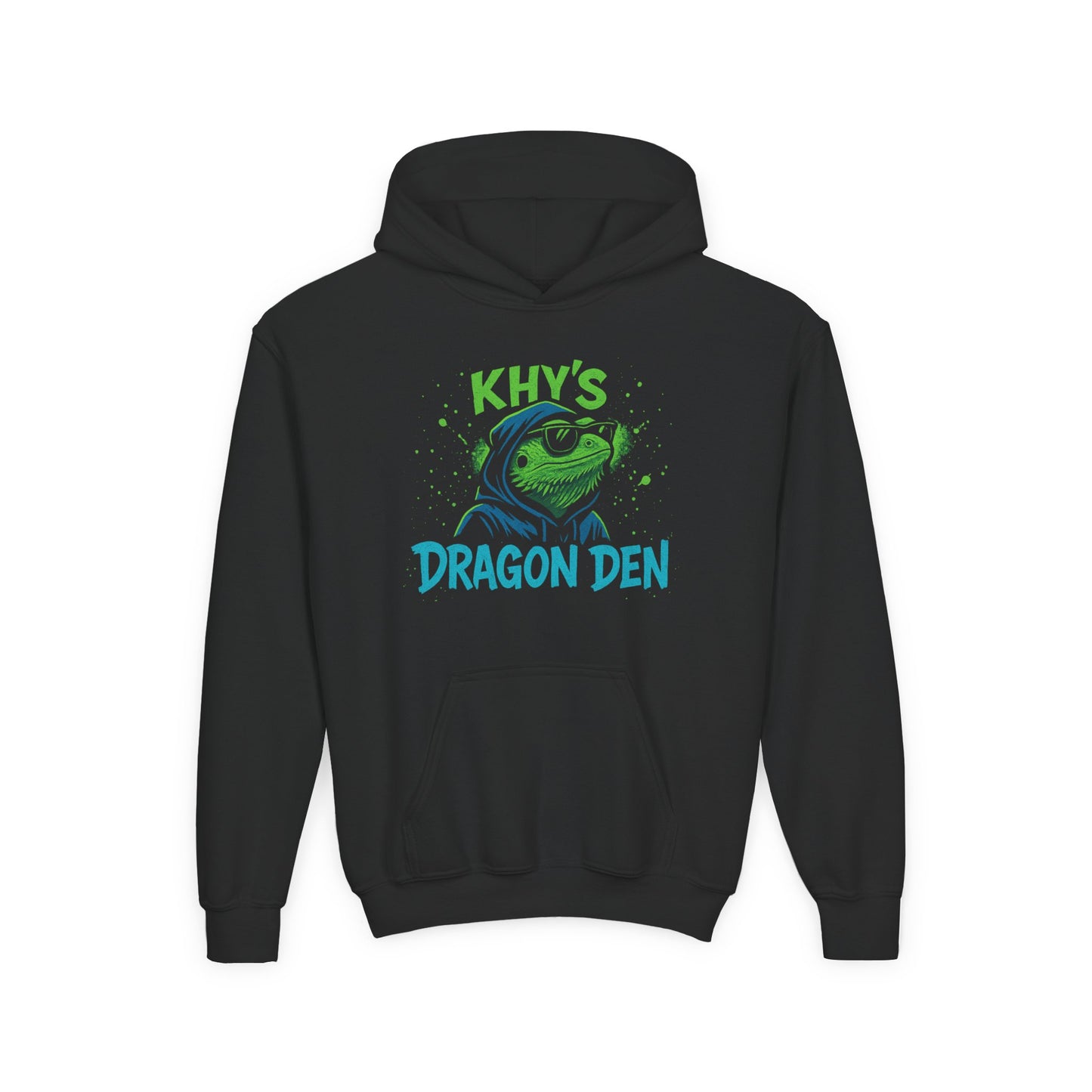 Youth Dragon Keeper Hoodie — 'Khy's Dragon Den' Neon Dragon Keeper Pullover