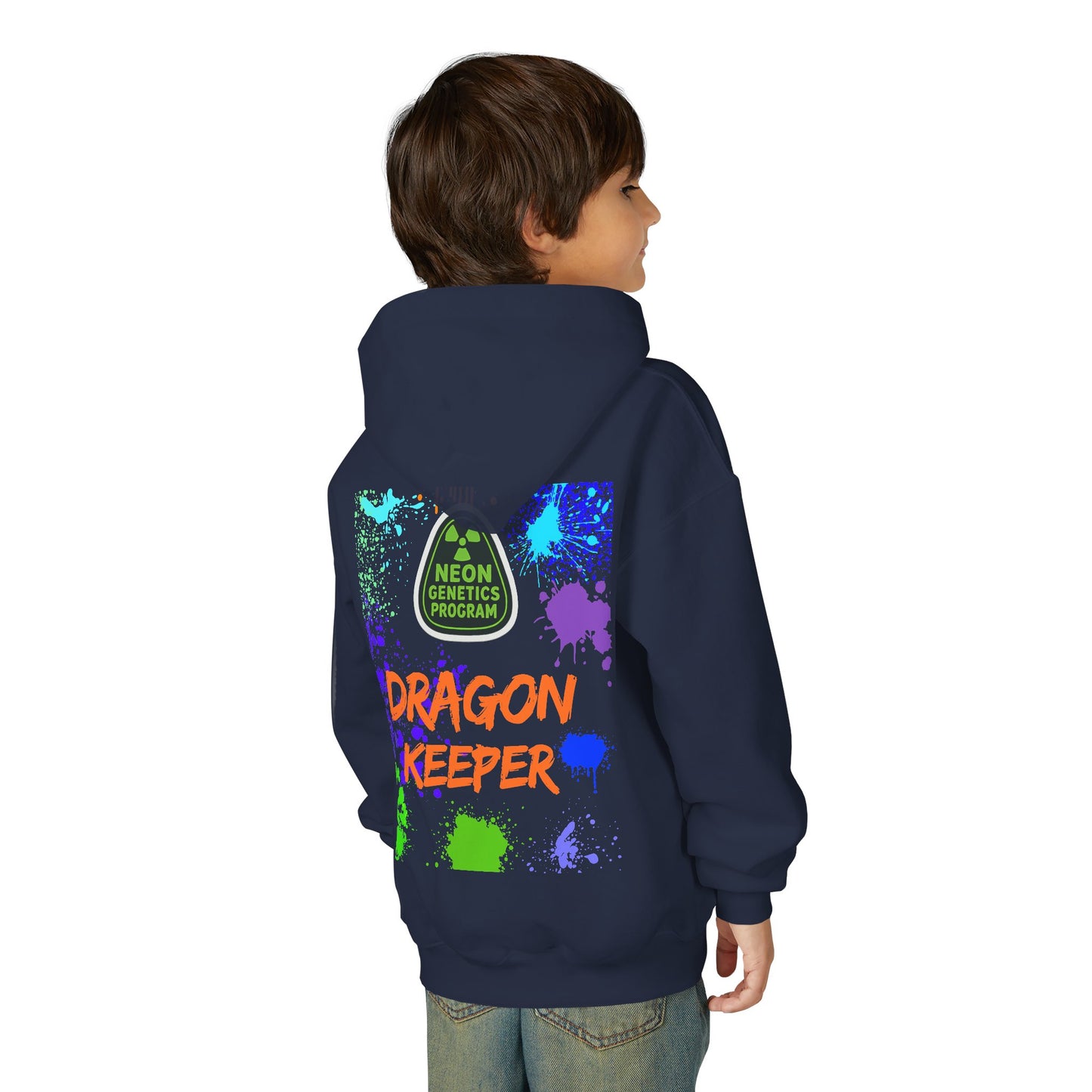 Youth Dragon Keeper Hoodie — 'Khy's Dragon Den' Neon Dragon Keeper Pullover
