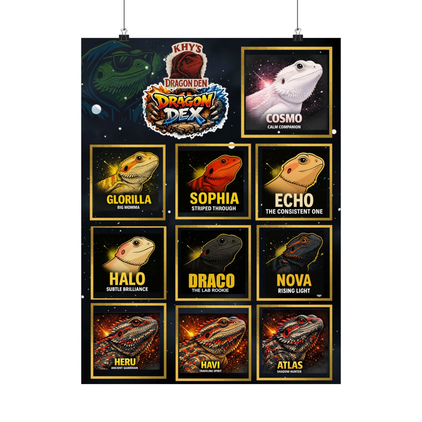 Dragon Den Multiverse 18 x 24 Poster— "Khy's Dragon Den" Matte Vertical Reptile Wall Art