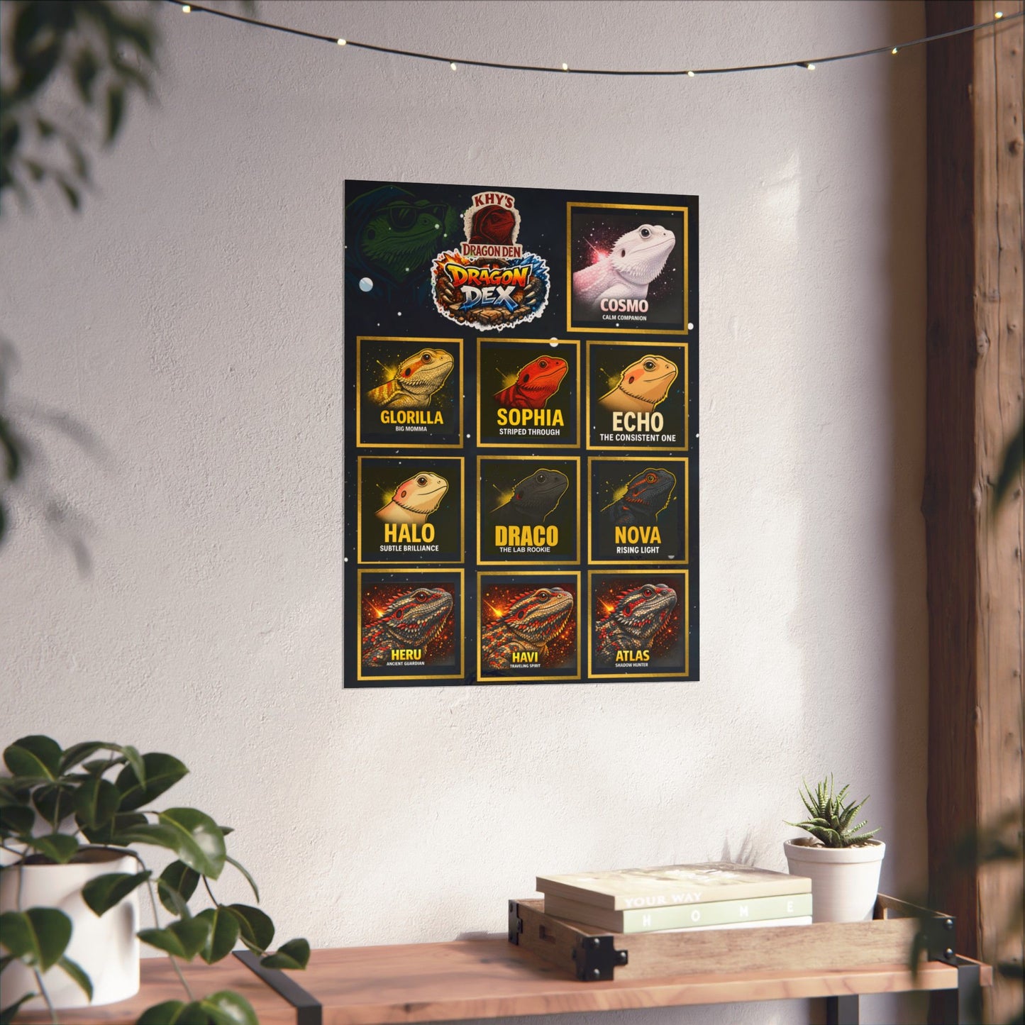 Dragon Den Multiverse 18 x 24 Poster— "Khy's Dragon Den" Matte Vertical Reptile Wall Art