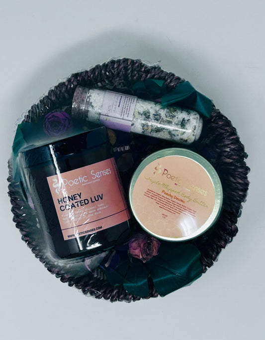 Peachy Desires + Honey Coated Luv Mini Gift Set | Natural Skincare & Candle Set