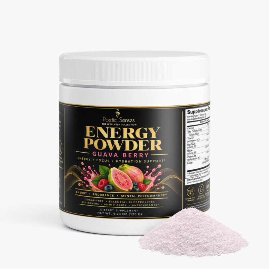 Energy Powder – Guava Berry | Caffeine + L-Theanine, Electrolytes & B Vitamins