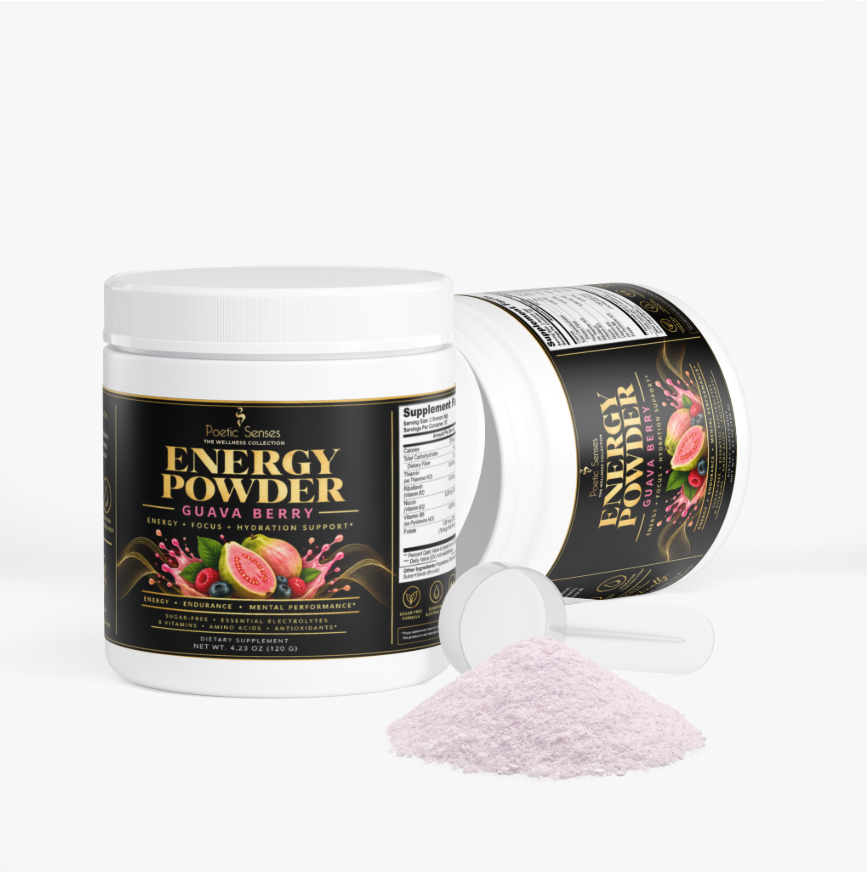 Energy Powder – Guava Berry | Caffeine + L-Theanine, Electrolytes & B Vitamins